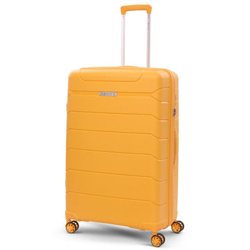 Aerolite Large 28in (100L) Lightweight Polypropylene Hard Shell Check-In Luggage Suitcase, 4 Dual Spinner Wheels, TSA Lock, Waterproof Pocket, Premium Travel Case - Mango